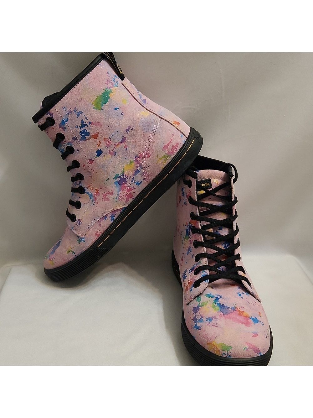 Dr. Martens Sheridan Confetti Suede Casual Rainbow Boots (W Size 8)